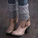 Bestjybt Womens Short Boots Socks Crochet Knitted Boot Cuffs Leg Warmers Socks (Assorted 5 Colors a)