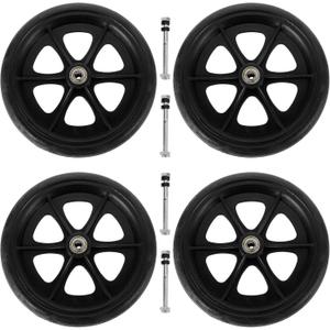 DOITOOL Heavy Duty Wheelchair Front Wheel Replacements 8 Inch Universal Caster Wheels for Mobility Walkers Aids Rollators Smooth Non-Slip Knee Scooter Parts 4 Pack