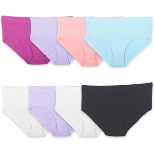 Fruit of the Loom Women's Breathable Underwear, Moisture Wicking Keeps You Cool & Comfortable, (6, Cotton Mesh - Hipster - 8 Pack - Colors May Vary)