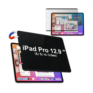 IPROKKO Magnetic Privacy Screen Protector Compatible with iPad Pro 12.9 Inch (6th/5th/4th/3rd Generation, 2022 2021 2020 2018), Removable Anti Blue Light Glare Spy Private Filter Black Security Cover