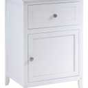 Winsome Eugene Accent Table, Classic Small Bedside Table for Bedroom, Sturdy Nightstand with Storage, Convenient Furniture for Couch Side, Living Room, Entryway (18.90"W x 14.96"D x 25"H, White)