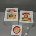 Mushroom Ceramic Hamster Hideout, Water Bottle with Stand, Food Bowl, Hamster Accessories (Red)
