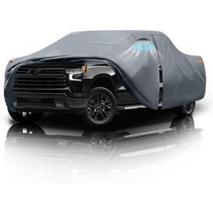 Chevrolet Silverado 1500 Truck Cover Custom Fit 1998-2026 Crew Cab Short Bed(5.7'-5.8') With Door Zipper, 10 Layer Pickup Truck Cover Waterproof All Weather, Car Tarp for Wind Dust Sun etc Protection