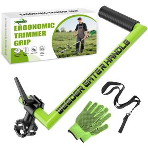 Upgraded Weed Eater Handle, Ergonomic String Trimmer Handle with Adjustable Shoulder Strap and Clamp, Weedeater Handle Extension for Lawn Care, Landscaping, and Yard Trimming Edging