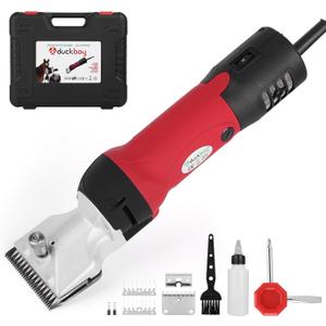 DUCKBOY Heavy Duty Clippers for Thick Coats Animals, 600W Professional Electric Shearing Machine for Horse Pony Cattle and Large Dogs Livestocks Grooming, 6 Speed & 2 Detachable Shearing Blades