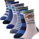 ANTSANG Kids Merino Wool Hiking Socks for Toddlers Boys Girls Warm Thick Thermal Crew Boot Heavy Cozy Gift Socks 6 Pairs (1-3T)