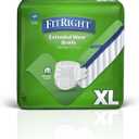 Medline Extended Wear Overnight Adult Briefs with Tabs, Maximum Absorbency Adult Diapers, X-Large (15 Count)