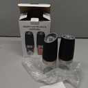 Gravity Electric Salt And Pepper Grinder Set, Automatic Salt And Pepper Grinder Set, Battery Powered (6 AAA Batteries Each), Adjustable Roughness, LED Light, 2 Pack, (Black)