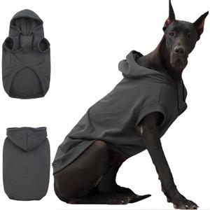 IECOii Soft Extra Large Dog Winter Clothes - XXXL Dog Sweatshirt with Hood for Large Dogs, Golden Retriever Coat, Grey, 3XL