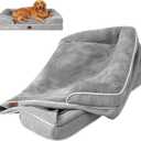 EHEYCIGA Dog Bed Cover Replacement for Extra Large Dog Bed, Waterproof Washable Removable Cover for Orthopedic Memory Foam Dog Sofa, Non-Slip Bottom, Grey, Cover Only