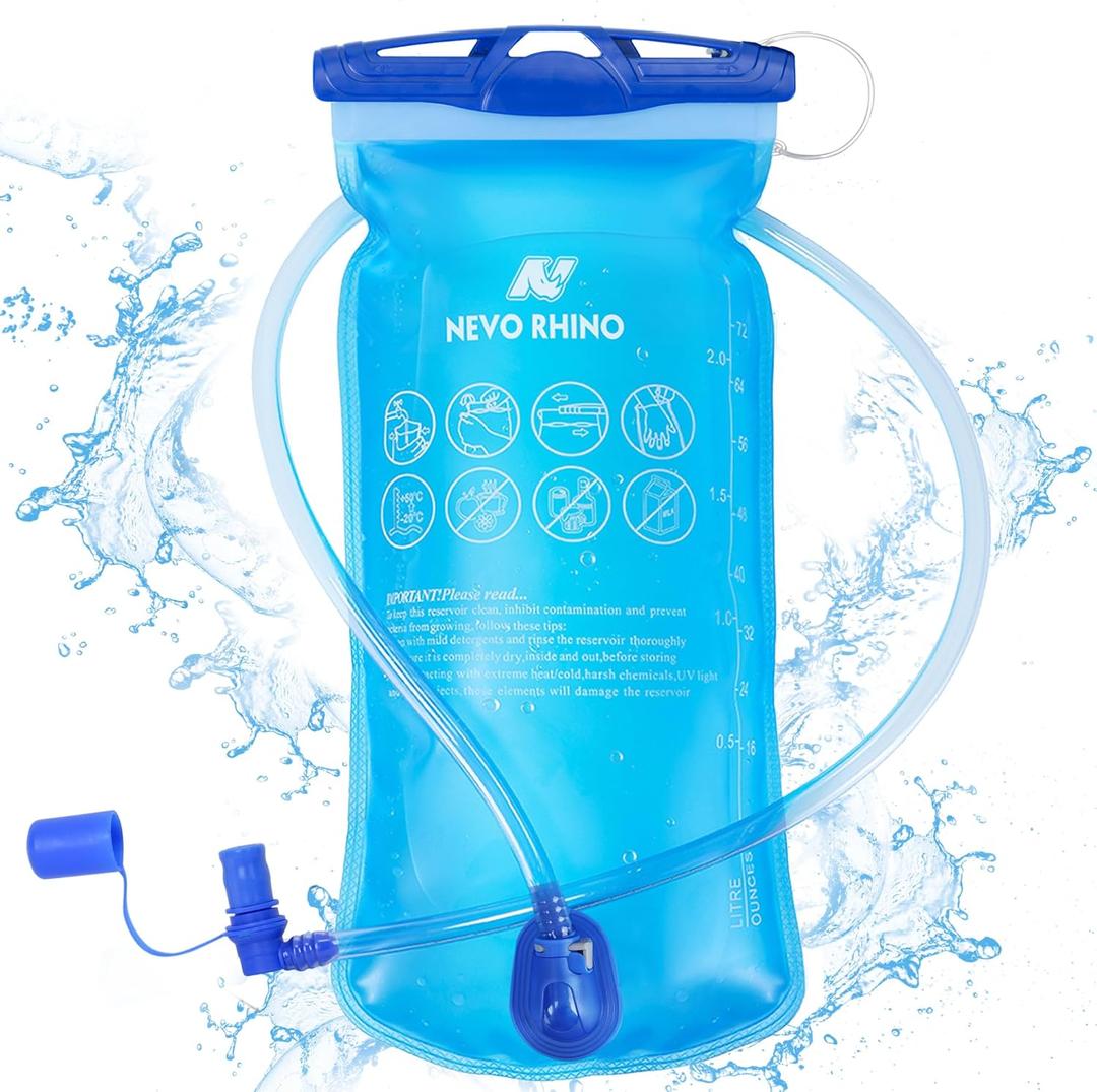 N NEVO RHINO Hydration Bladder1.5L- 2L-3L Leak Proof Water Reservoir, BPA -Free Water Pouch, Water Bladder for Hydration PackHiking Backpack
