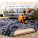 KICHOWUA Thick Area Rug Dark Grey Fluffy 4x6 for Bedroom Living Room Washable Plush Rug for Kids Baby Nursery Soft Shag Non Slip Comfy Shaggy Rugs for Dorm Fuzzy Floor Carpet, Tie-Dye Gray