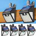 Clip On Solar Lights Outdoor,Motion Sensor Outdoor Lights, 72LEDs 600LM Clip on Solar Fence Lights Outdoor Waterproof LED,Solar Lights for Wall Fence,Deck, Gutter,Camping (4, Black)