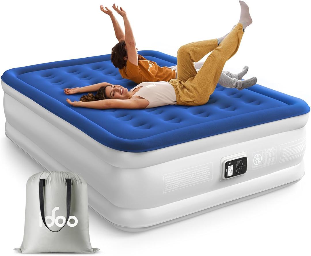 iDOO Air Mattress Queen with Built in Pump, Blow up Mattress, Inflatable Mattress Queen Size for Guests, Home, Camping, 3 Mins Inflation/Deflation, Upgraded Colchones Inflables, Comfort Air Bed (Blue) iDOO Air Mattress Queen with Built in Pump, Blow up Mattress, Inflatable Mattress Queen Size for Guests, Home, Camping, 3 Mins Inflation/Deflation, Upgraded Colchones Inflables, Comfort Air Bed (Blue)