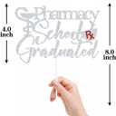 Pharmacy School Graduated Cake Topper, Congrats Pharmacist, Pharmacy School Graduation Party Decorations Silver Glitter