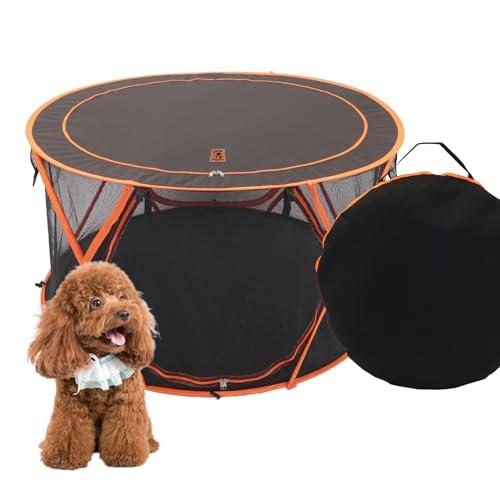 PUPSIVE Foldable Pet Playpen Dog Playpen Indoor/Outdoor with Carrying Case (M(32"X32"X23"), Orange)