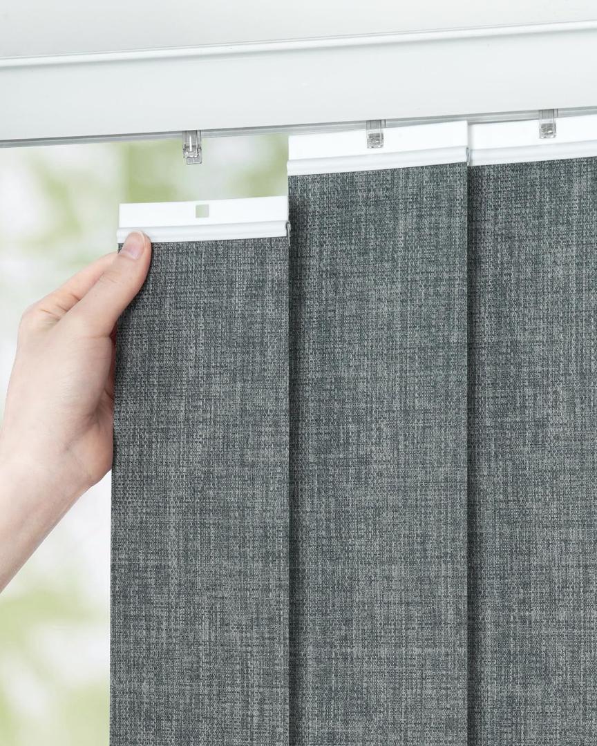 UNISHADES Vertical Blind Replacement Slats for Indoor Windows  Blackout Window Treatment for Home or Office, Room Darkening, 25-Pack Grey, 3.5" x 82.5"