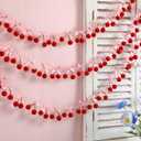 3 Pcs Cherry Garland Decor 6.6 ft Valentine's Day Cherries Party Decoration DIY Pom Pom Felt Cherries Fruit Hanging Banner Bunting Ornaments for Baby Birthday Bachelorette Wedding Party Favor