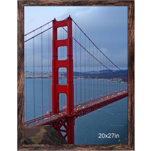 BESCRCL 20x27 Picture Frame Brown, Poster Frames Wall Hanging, Display Pictures 20 x 27 without Mat, 1 Pack