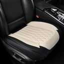 Front Car Seat Bottom Covers 2 Pack, Universal Auto Seat Cushions, Nappa Leather Full Wrapping Edge Compatible with Most of Vehicles - SUVs/Sedans/Pickup Trucks, Black&White (StyleB-Lozenge)