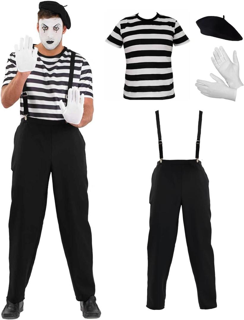 fun shack Mime Costume for Men, X-Large, Polyester, Halloween (Black)