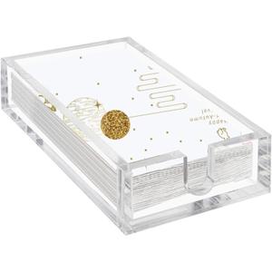 Acrylic Guest Towel Napkin Holder, 0.37Inch Thickness Clear Paper Towel Tray, Rectangle Napkin Holders for Kitchen, Dining Room, Bathroom (9.05"L x 5.51"W x 2.56"H)