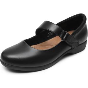 DREAM PAIRS Womens Ballet Mary Jane Flats, Comfortable Business Office Dress Shoes for Women Dressy and Work with Ankle Strap (8 Wide, Black)
