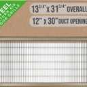 Fits 12x30 and 30x12 Duct Opening | Return Air Floor Grille by Handua | Walkable Vent Cover Grill for Floor | Brown | Heavy Duty Fixed Blades | Outer Dimensions: 13.75"W X 31.75"H
