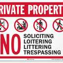 SmartSign Private Property - No Soliciting, Loitering 2x3 5 inch