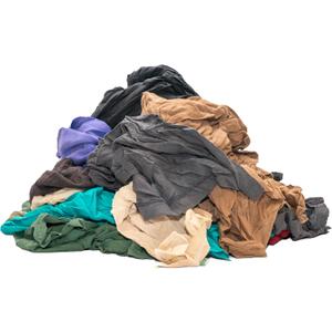 Buffalo Industries (10085PB) Recycled Multicolored T-Shirt Cloth Rags, 50 lb. bag, All-Purpose Rag for Cleaning, Paint Spills and Cleanup, Staining, Polishing, Dusting, Made from Recycled Materials