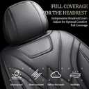 Fit Ranger Car Seat Covers for Ford Ranger 2007-2025 2026 - Luxury Leather, Anti-Slip, All-Weather Seat Cushions, Waterproof & Breathable, Airbag Compatible, Full 5-Seat Set (Black)