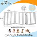 Dog Gate Wooden Freestanding Pet Gate3 Panel 23.6" Height White Indoor Dog Fences,House Gate for Doorways & Stairs