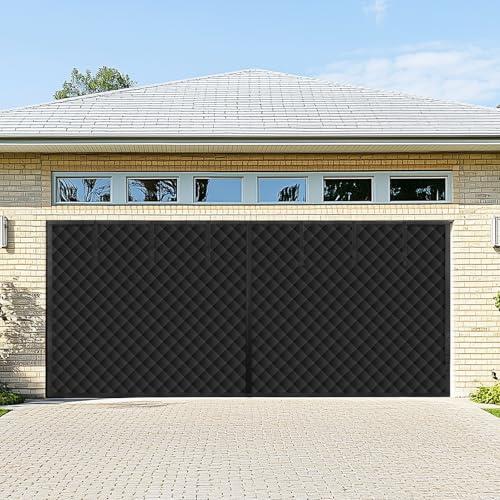 Garage Door Screen for Winter, Garage Door Insulation Kit 2 Car, 16 x 7Ft Magnetic Thermal Insulated Garage Cover Curtain, Garage Privacy Screen Blackout, Weatherproof Soundproof