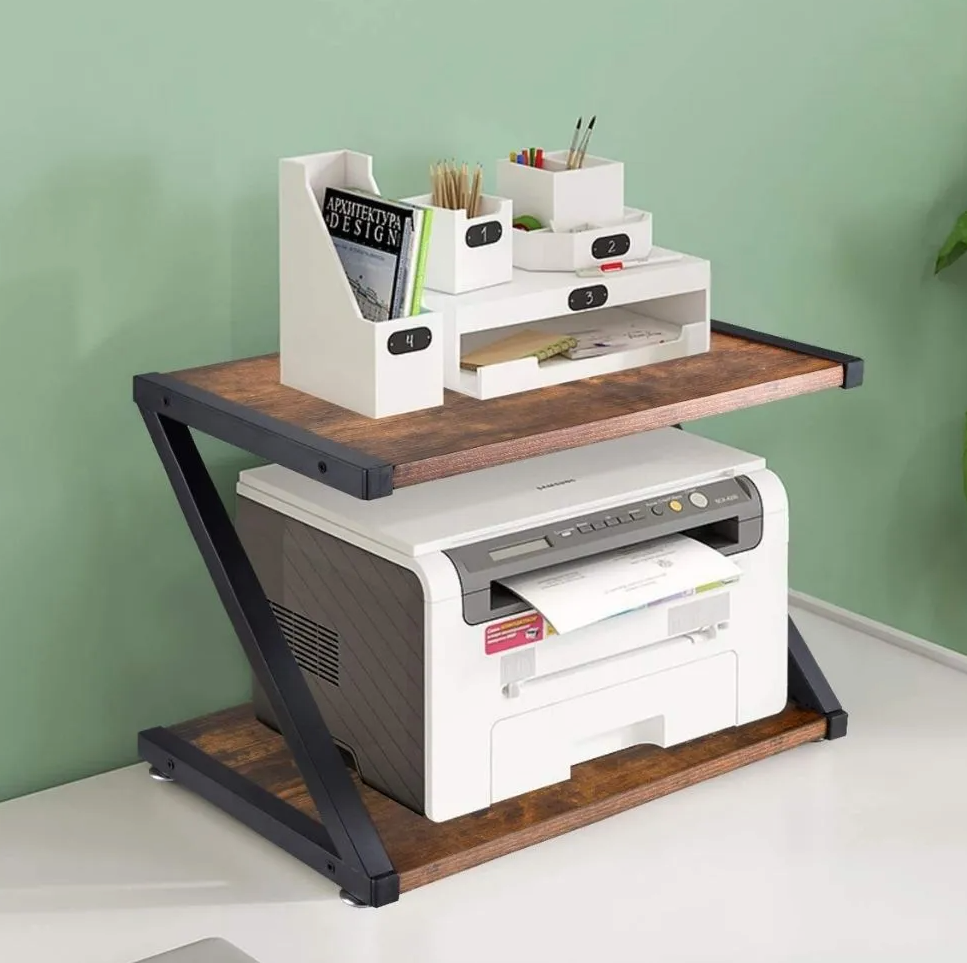 Printer Stand Desktop Copy Rack Printer Stand Double Storage Rack File Shelves Bookshelf Shelves Home Office Storage Kitchen Sundries Storage Storage Rack