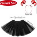 4PCS Women's Tutus Costume Set Tutus Skirt Striped Socks Thumb Hole Gloves Headband for Adult Halloween Cosplay