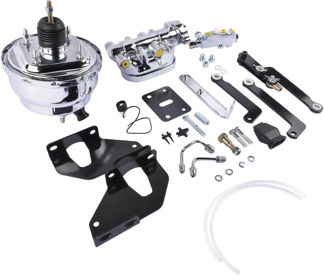 Generic 8" Dual Power Brake Booster Conversion Kit w/Disc Drum Replacement for Dodge Dart A B E Body 1962-1974 (RSRB2800SKT)