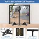Full Metal Freestanding Dog Gate for Indoor & Outdoor,36" Tall Foldable Dog Fence,40" Extra Wide Free Standing Pet Gate for Large Openings,Stairs,Deck,Yard,Doorways(Black)