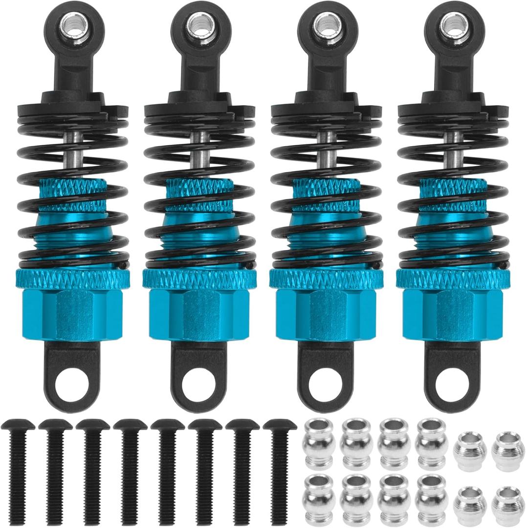 4Pack ShareGoo 52mm Shock Absorbers Assembled Compatible with Tamiya 1/10 TT-01 TT-02 TA05 TL-01 TA03 MF-01X RC Car Chassis Upgrades Parts (Blue)
