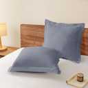 Euro Pillow Shams Set of 2 Light Grey Pillow Shams Soft Microfiber Pillow Covers with Envelope Closure, Fade, Wrinkle and Shrink Resistant Bed Pillow Cases, 26  26 Inches