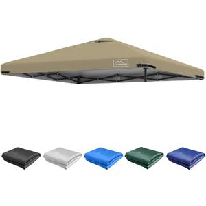 KAMPKEEPER Replacement Top Pop Up Canopy Tent Cover Roof with Air Vent and Adjustable Elastic Strap, Polyester UV Waterproof for Outdoor Garden Patio Sun Shade(Top Only) (Khaki, 10x10FT)