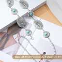 Kajeer Western Chain Belts, Women Concho Belt Turquoise Cowgirl Country Silver Country Waist Belts for Dresses Jean