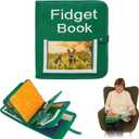 Fidget Book for Elderly | Fidget Blanket for Dementia | Dementia Products for Elderly | Gift, Activities and Fidget Toys for Seniors with Alzheimers or Dementia | Fidget Book v2