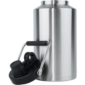Kerilyn Insulated Gallon Jug with Handle, One Gallon, 128oz Stainless Steel, Large Double Vacuum Water Bottle for Hot & Cold Drinks, Wide Mouth, Sweat Proof, Great for Travel, Camping, Stainless