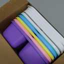 5 Pcs Bento Snack Containers, Reusable 4 Compartment Divided Food Storage Containers, Divided Lunchable Container for School, Work and Travel (5 Color) (White Lids)