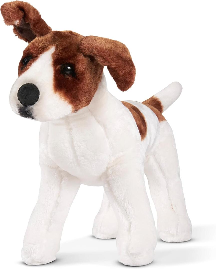 Melissa & Doug Giant Jack Russell Terrier - Lifelike Stuffed Animal Dog (Over 12 inches Tall), 16.55 x 15.75 x 6.3