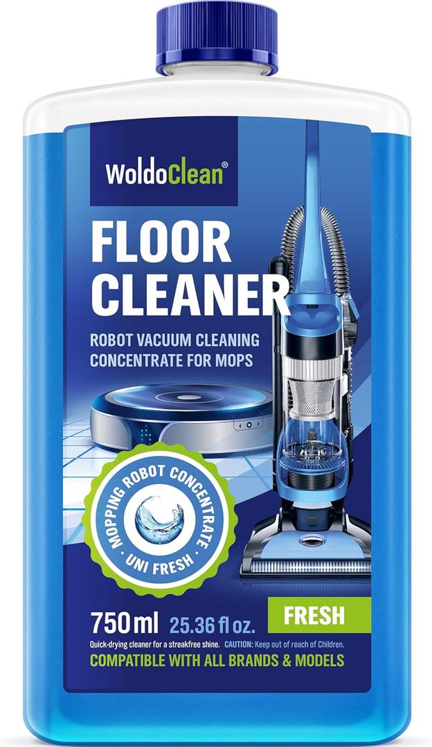 WoldoClean Floor Cleaner Solution for Robot Mops 25.36 fl.oz - Concentrate Makes 40 Gallons, compatible with Roborock, Dreame, Roomba, Tineco