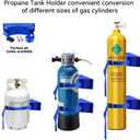 2PCS Propane Tank Holder, Propane Tank Mount, Quality ABS Gas Cylinder Holder with Screws and Safety Chain Supported 4"-12", Suitable for All Kinds of Gas cylinders (Blue)