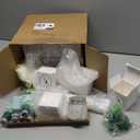 Reallnaive 6 Sets Baby Shower Prizes for Game Winners, Baby Shower Favors Including Glass Cup Scented Candles Hand Cream Pens Gift Box with Raffia for Gender Reveal Wedding Bridal Party Prizes(Green)