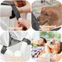 PJYuCien Dog Playpen Mesh Top Cover, Fits 24 Inch 8 Panels Regular Square Plastic Exercise Pet Pen, Adhesive Tape Connections, Black (Note: Cover Only, Fence Not Included)