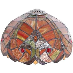 Tiffany Lamp Shade Replacement Only 12X6 Inch Stained Glass Style Lampshade with Cap fit for Table lamp Pendant Light Ceiling Fixture (Red)